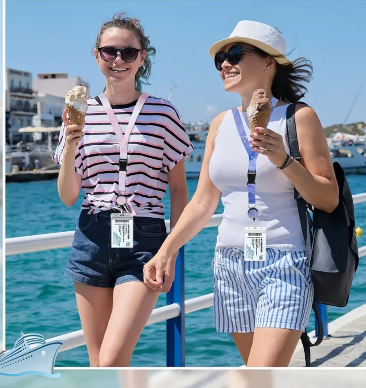 cruisecard nyakban viselve